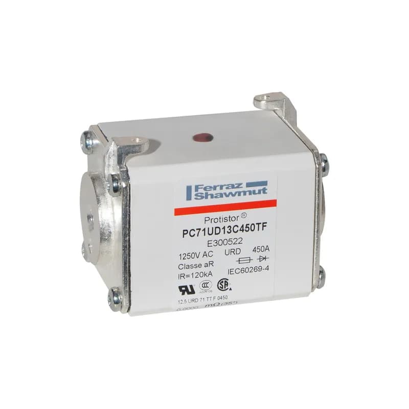 Square Body High-Speed Fuse Protistor® Size 71 aR 1250VAC IEC 1300VAC UL 450A With Striker Flush ends metric threads