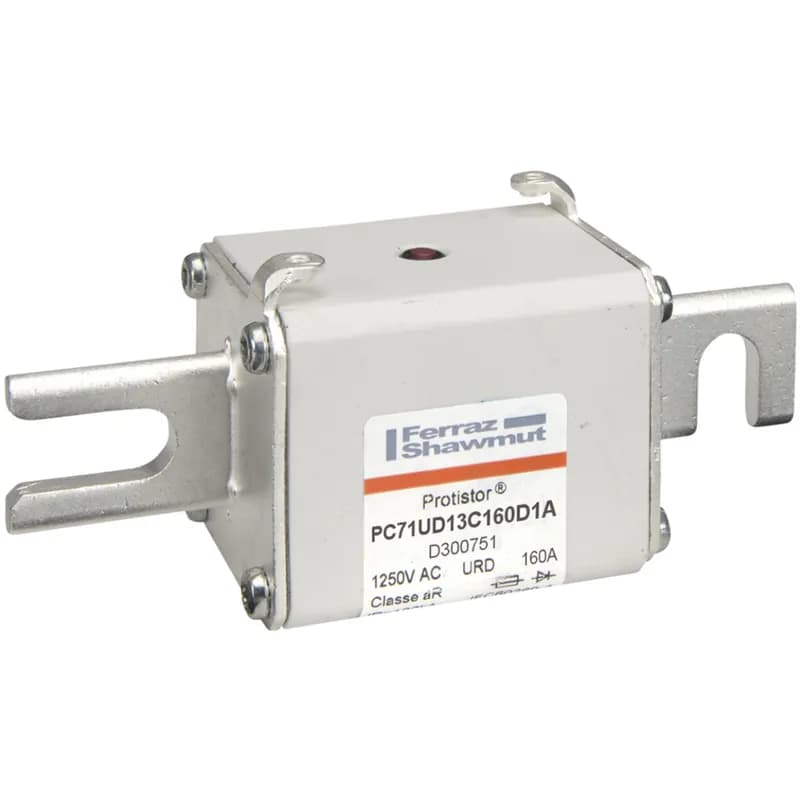 Mersen D300751 - Square Body High-Speed Fuse Protistor® Size 71 aR 1250VAC IEC 1300VAC UL 160A With Striker DIN 110 Blades