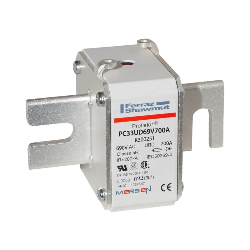 Square Body High-Speed Fuse Protistor® Size 33 aR 690VAC IEC 700VAC UL 700A With Striker DIN 80 Blades