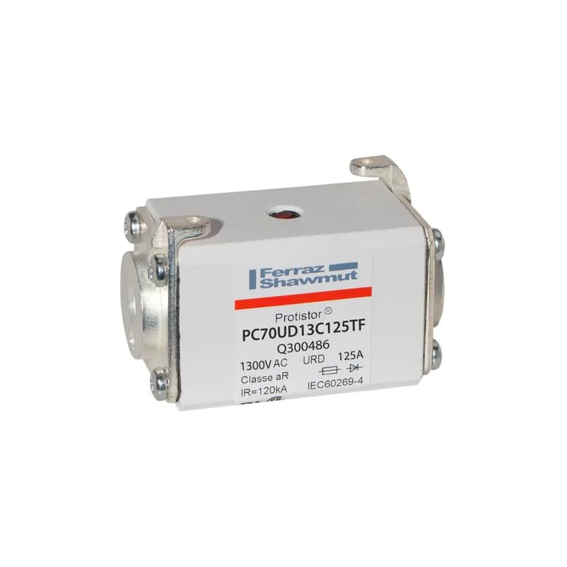 Square Body High-Speed Fuse Protistor® Size 70 aR 1250VAC IEC 1300VAC UL 125A With Striker Flush ends metric threads