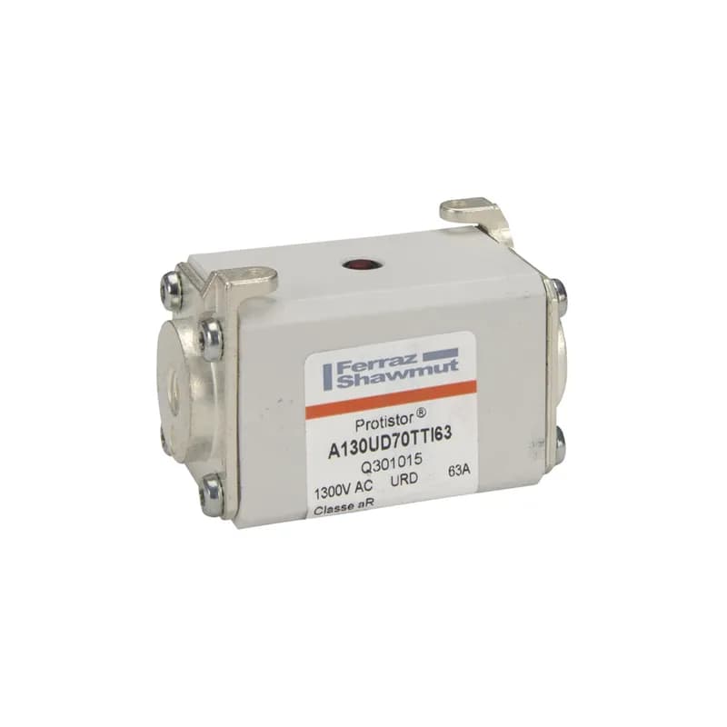 Square Body High-Speed Fuse Protistor® Size 70 aR 1250VAC IEC 1300VAC UL 63A With Striker Flush ends UNC threads