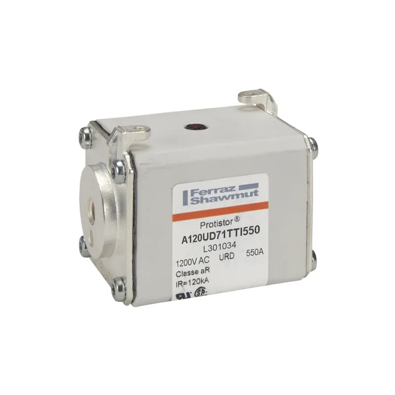 Square Body High-Speed Fuse Protistor® Size 71 aR 1100VAC IEC 1200VAC UL 550A With Striker Flush ends UNC threads