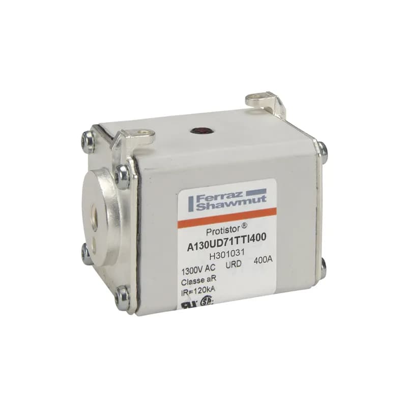 Square Body High-Speed Fuse Protistor® Size 71 aR 1250VAC IEC 1300VAC UL 400A With Striker Flush ends UNC threads
