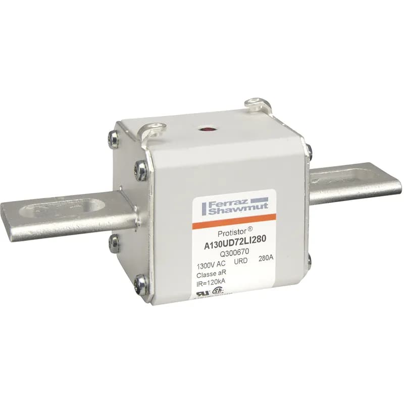 Mersen Q300670 - Square Body High-Speed Fuse Protistor® Size 72 aR 1250VAC IEC 1300VAC UL 280A With Striker Slotted Blades long