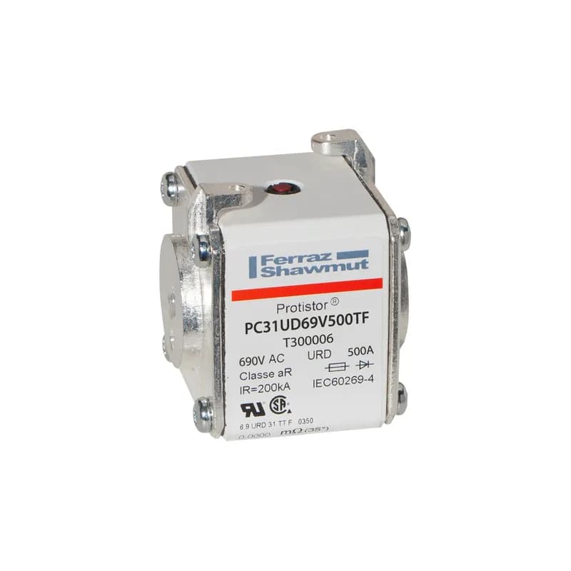 Square Body High-Speed Fuse Protistor® Size 31 aR 690VAC IEC 700VAC UL 500A With Striker Flush ends metric threads