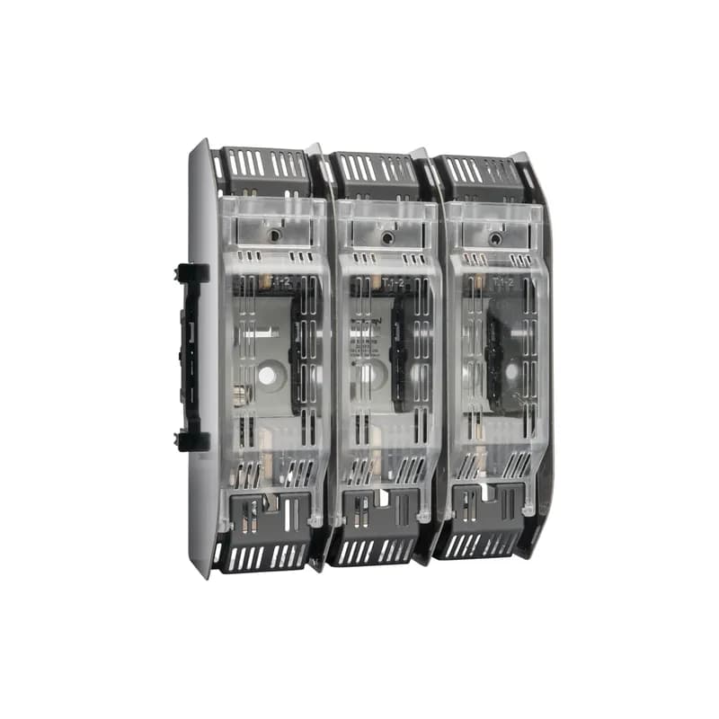 NH plastic base Size NH1 1000VAC 1000VDC 250A 3-Pole DIN Rail Connection Screw Indirect touch protection IP20
