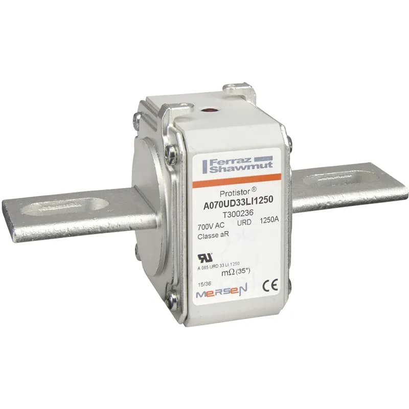 Mersen T300236 - Square Body High-Speed Fuse Protistor® Size 33 aR 690VAC IEC 700VAC UL 1250A With Striker Slotted Blades long