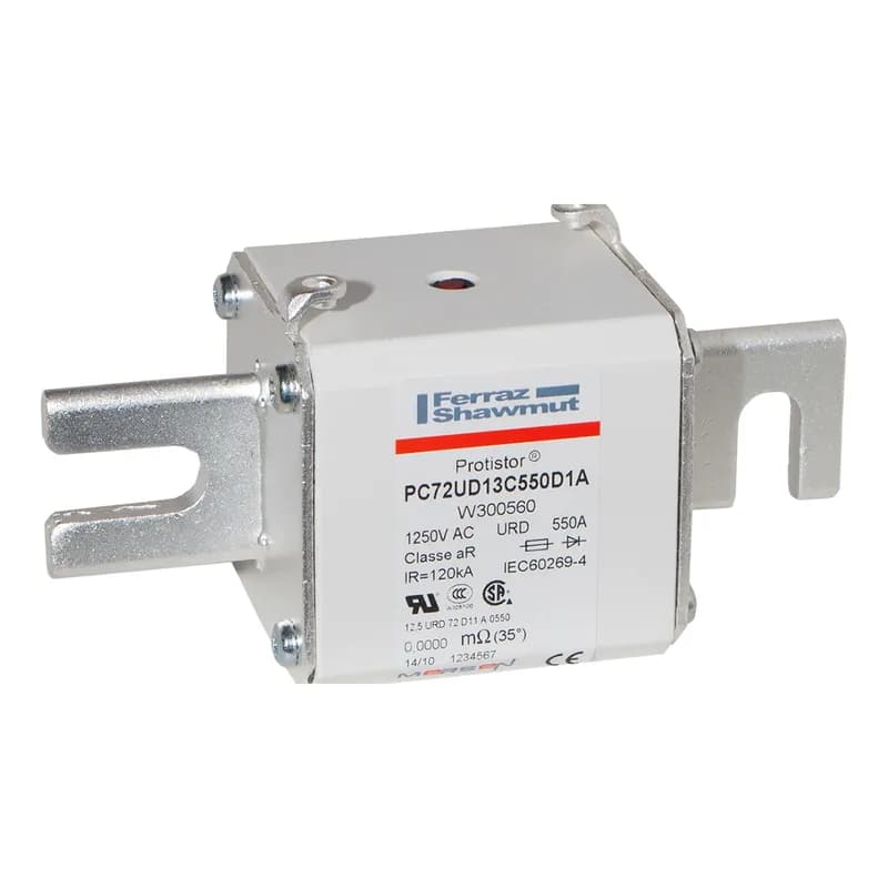 Square Body High-Speed Fuse Protistor® Size 72 aR 1250VAC IEC 1300VAC UL 550A With Striker DIN 110 Blades
