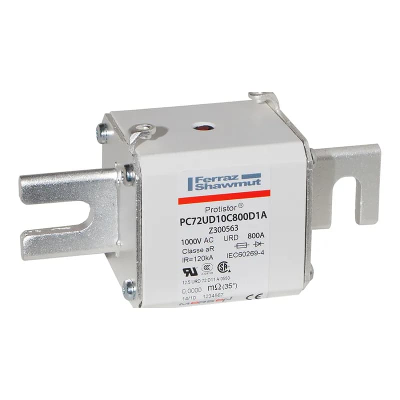 Square Body High-Speed Fuse Protistor® Size 72 aR 1000VAC IEC 1100VAC UL 800A With Striker DIN 110 Blades