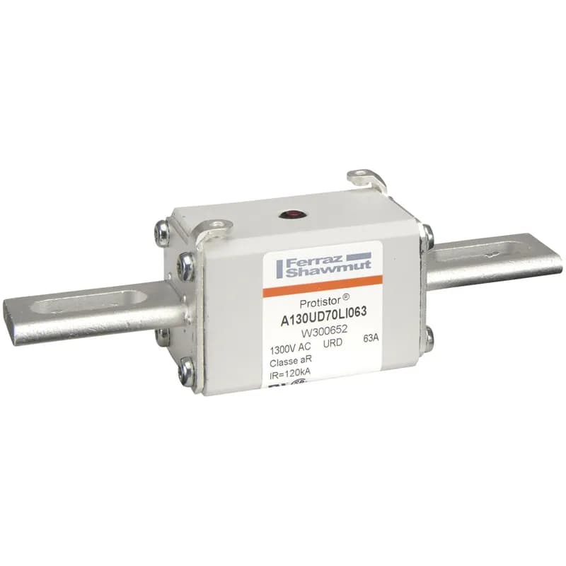 Square Body High-Speed Fuse Protistor® Size 70 aR 1250VAC IEC 1300VAC UL 63A With Striker Slotted Blades long