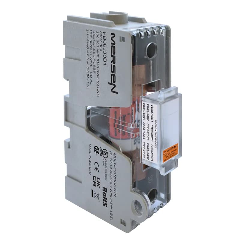 Fuse Block 600VAC 600VDC Class J 30A 1-Pole Box