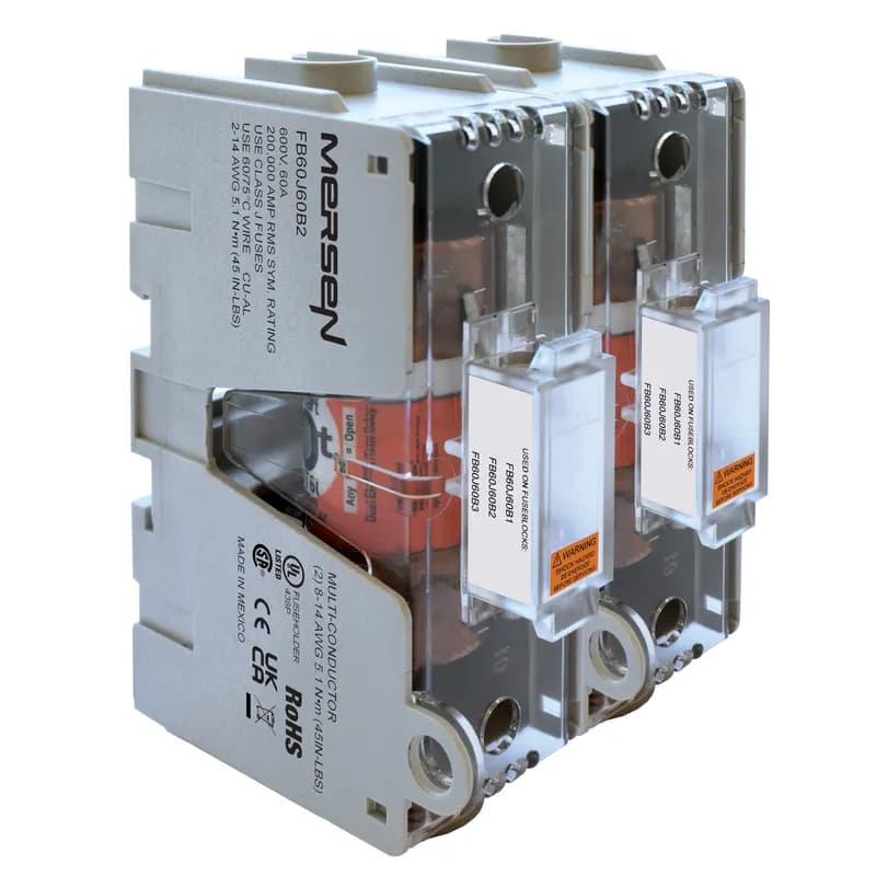 Fuse Block 600VAC 600VDC Class J 60A 2-Pole Box