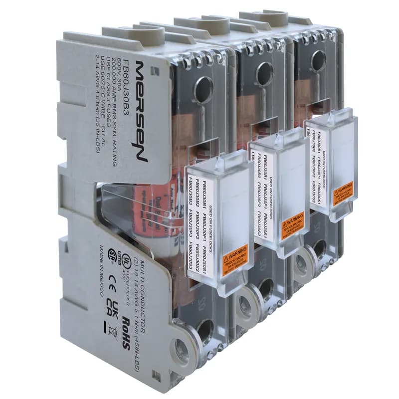 Fuse Block 600VAC 600VDC Class J 30A 3-Pole Box