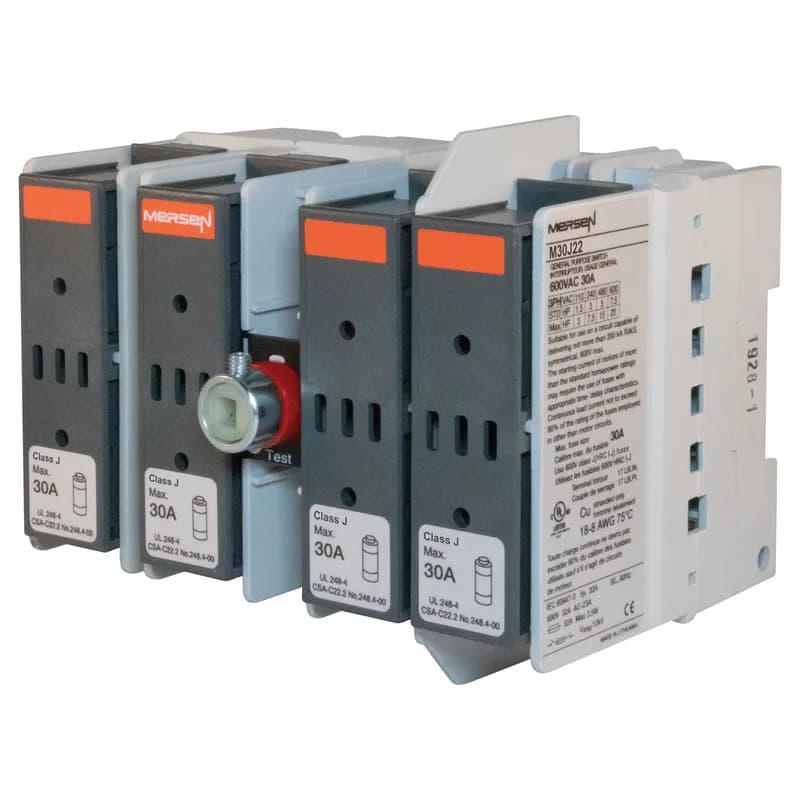 UL 98 Fusible Switch 600VAC Class J 30A 4-Pole Configuration: 2-2