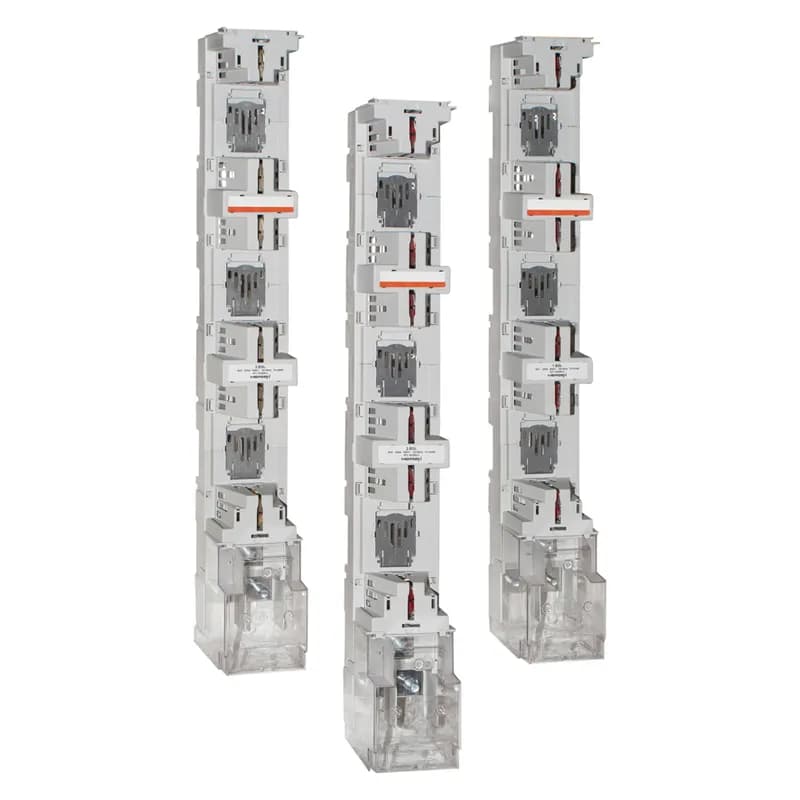 NH-vertical fuse rail BSL Size NH2 690VAC 400A 3-Pole Bus bar system 185 mm With cable connection Screw - M12 bolts
