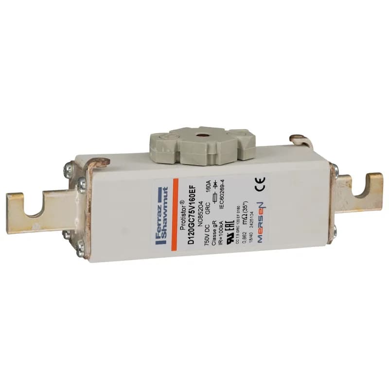 Square Body High-Speed Fuse Protistor® Size 120 gR 750VDC IEC 160A With Striker Open Slot Blades