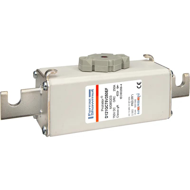 Square Body High-Speed Fuse Protistor® Size 121 gR 750VDC IEC 250A With Striker Open Slot Blades