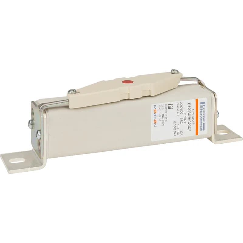 Square Body High-Speed Fuse Protistor® Size 120 aR 2000VDC IEC 20A With Striker L Brackets