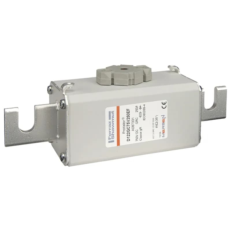 Square Body High-Speed Fuse Protistor® Size 122 gR 750VDC IEC 250A With Striker Open Slot Blades