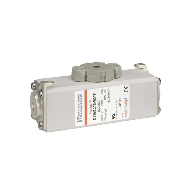 Square Body High-Speed Fuse Protistor® Size 120 gR 750VDC IEC 50A With Striker Flush ends metric threads