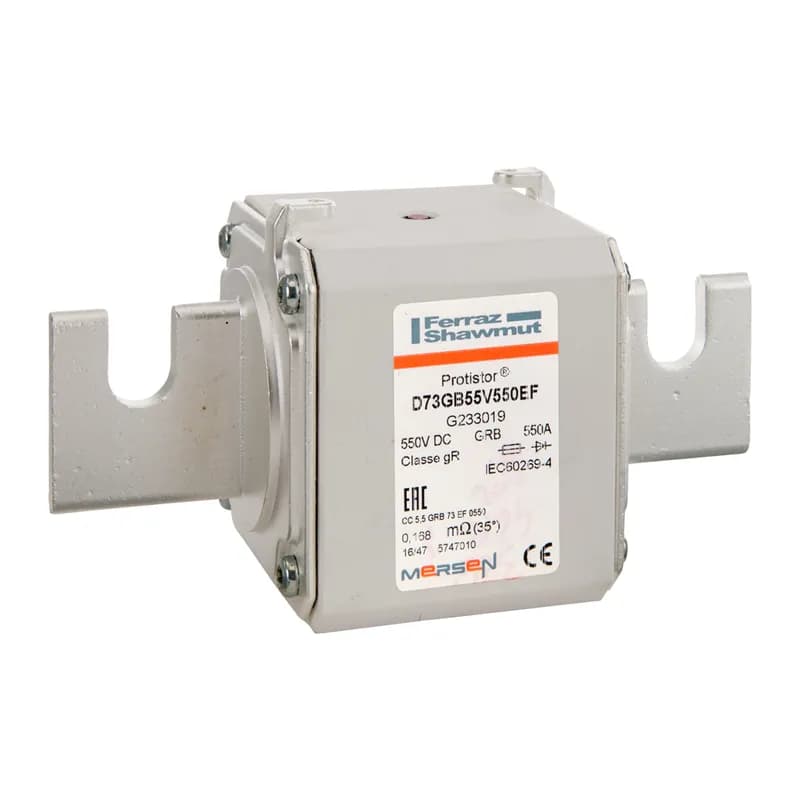 Square Body High-Speed Fuse Protistor® Size 73 gR 550VDC IEC 600VDC UL 550A With Striker Open Slot Blades