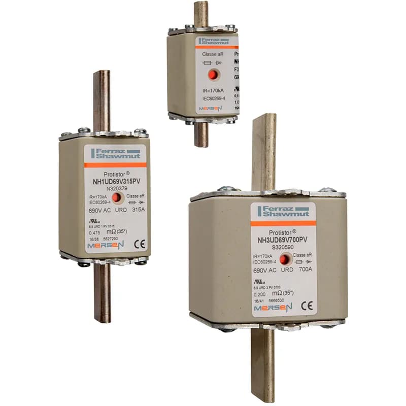 Square Body High-Speed Fuse Protistor® NH Size 00 aR 690VAC IEC 700VAC UL 200A With Double indicator Plain Blades