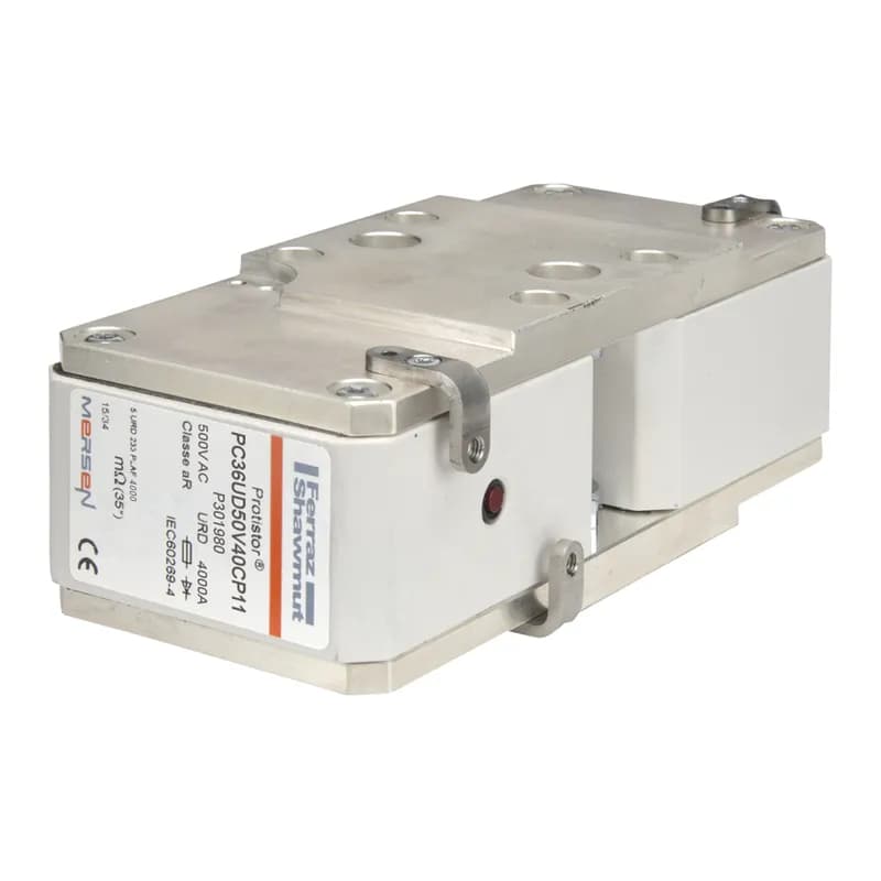 Square Body High-Speed Fuse Protistor® Size 2x33 aR 500VAC IEC 550VAC UL 4000A With Striker Plates with Metric Threaded Holes