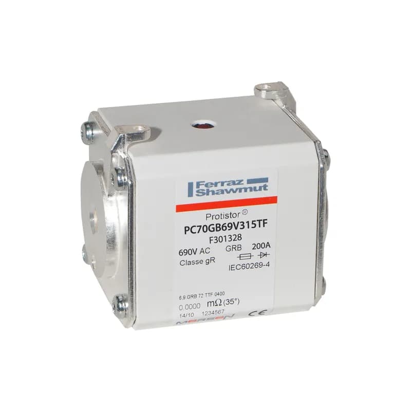 Square Body High-Speed Fuse Protistor® Size 72 gR 690VAC IEC 200A With Striker Flush ends metric threads