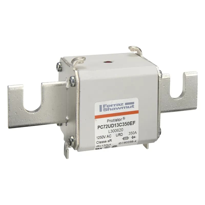 Square Body High-Speed Fuse Protistor® Size 72 aR 1250VAC IEC 1300VAC UL 350A With Striker Open Slot Blades
