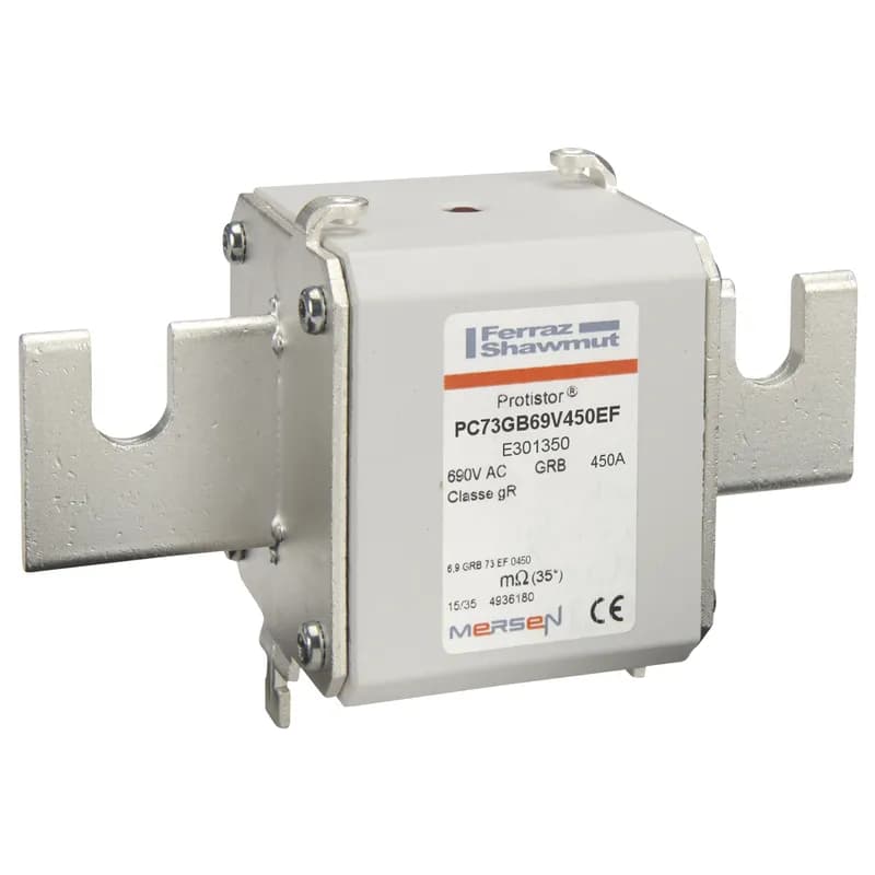 Square Body High-Speed Fuse Protistor® Size 73 gR 690VAC IEC 450A With Striker Open Slot Blades