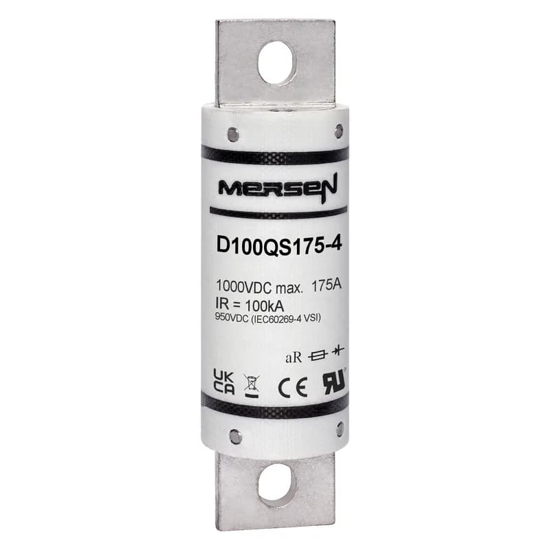 Mersen D100QS175-4 - DC Round Body Fuse 1000VDC UL 175A Max.Bolted