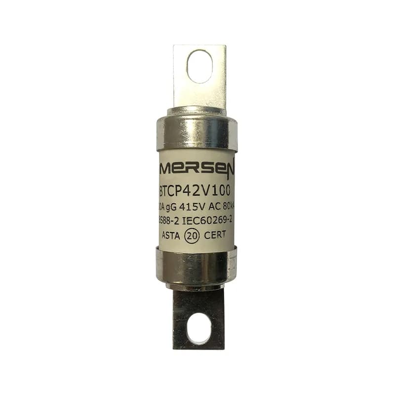 British Standard fuse-link IEC BS88 gG Type A4 415VAC 240VDC 100A BTCP Offset Tag