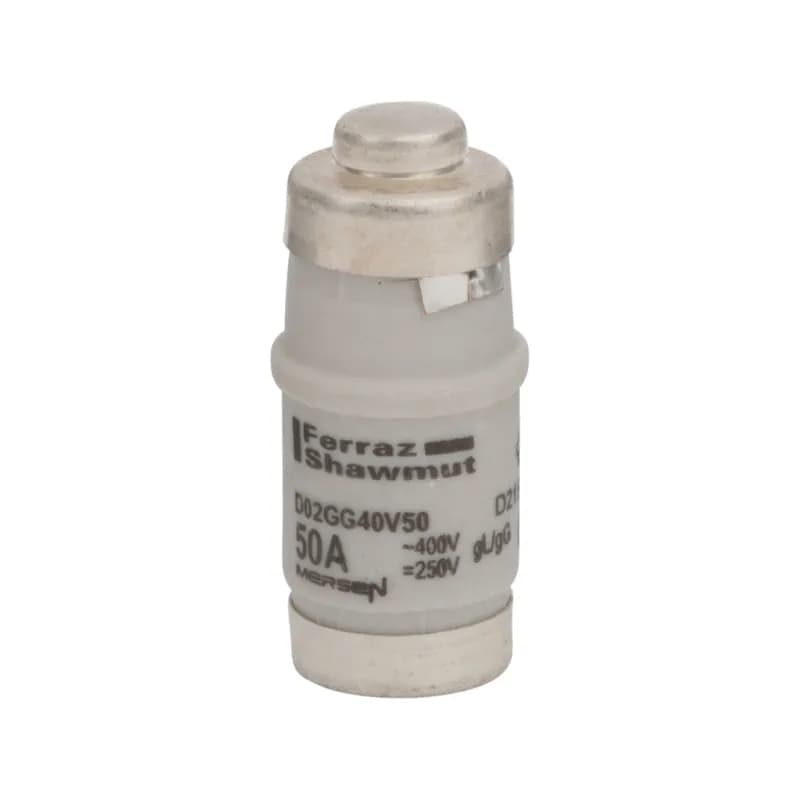 Mersen D215191J - DIN D0 Fuse-link Neozed gG Size D02 400VAC 250VDC 50A Color code White Packaging quantity 10
