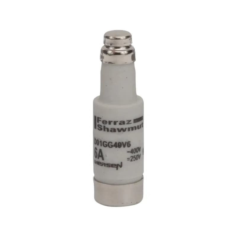 Mersen B215695J - DIN D0 Fuse-link Neozed gG Size D01 400VAC 250VDC 6A Color code Green Packaging quantity 10
