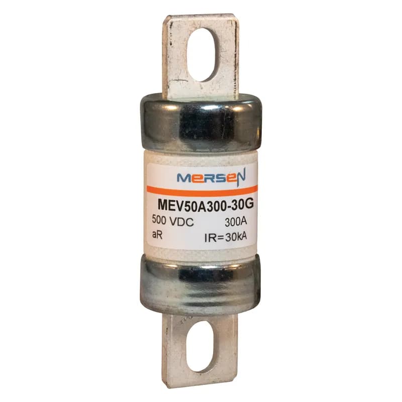 EVpack Fuse 500VDC UL 500VDC IEC 300A Size 30G Max. Rated Breaking Capacity DC: 30 kA @ 500 V, L/R ≤ 2.5 ms Bolted