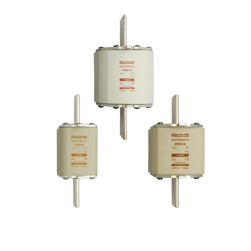 DIN NH Standard fuse-link gTr Size NH3 400VAC 455A 315KVA live tags Top indicator Body width 71 mm
