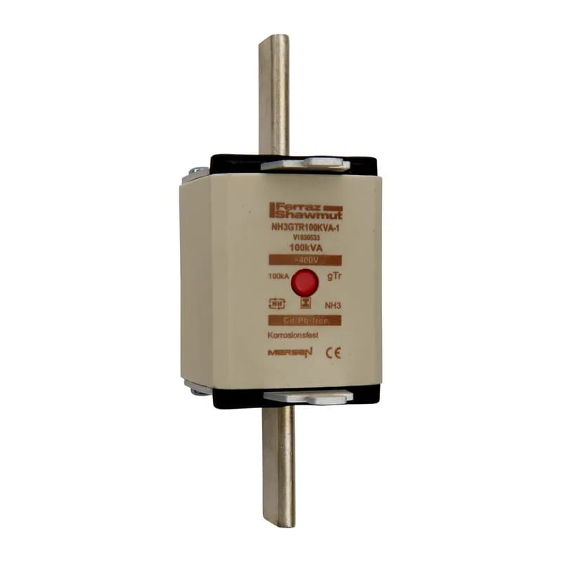 Mersen V1030533A - DIN NH Standard fuse-link gTr Size NH3 400VAC 144A 100KVA isolated tags Center indicator Body width 53.10 mm