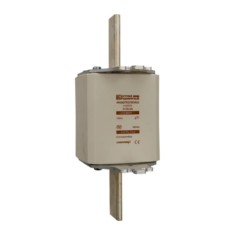 DIN NH Standard fuse-link gTr Size NH4a 400VAC 455A 315KVA live tags Top indicator Body width 72.9 mm