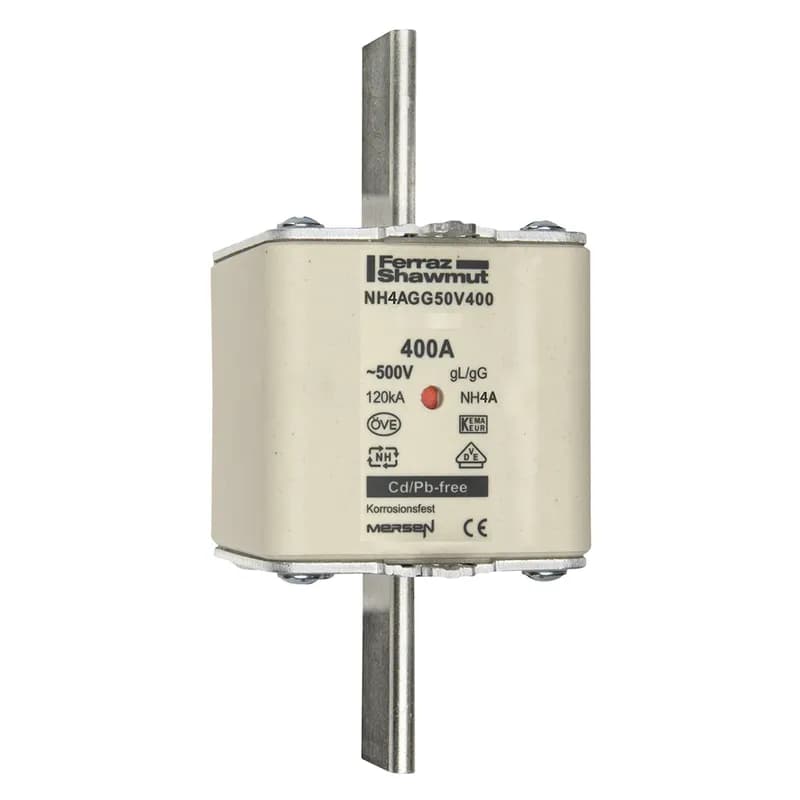 DIN NH Standard fuse-link gG Size NH4a 500VAC 250VDC 400A live tags Center indicator Body width 100.10 mm