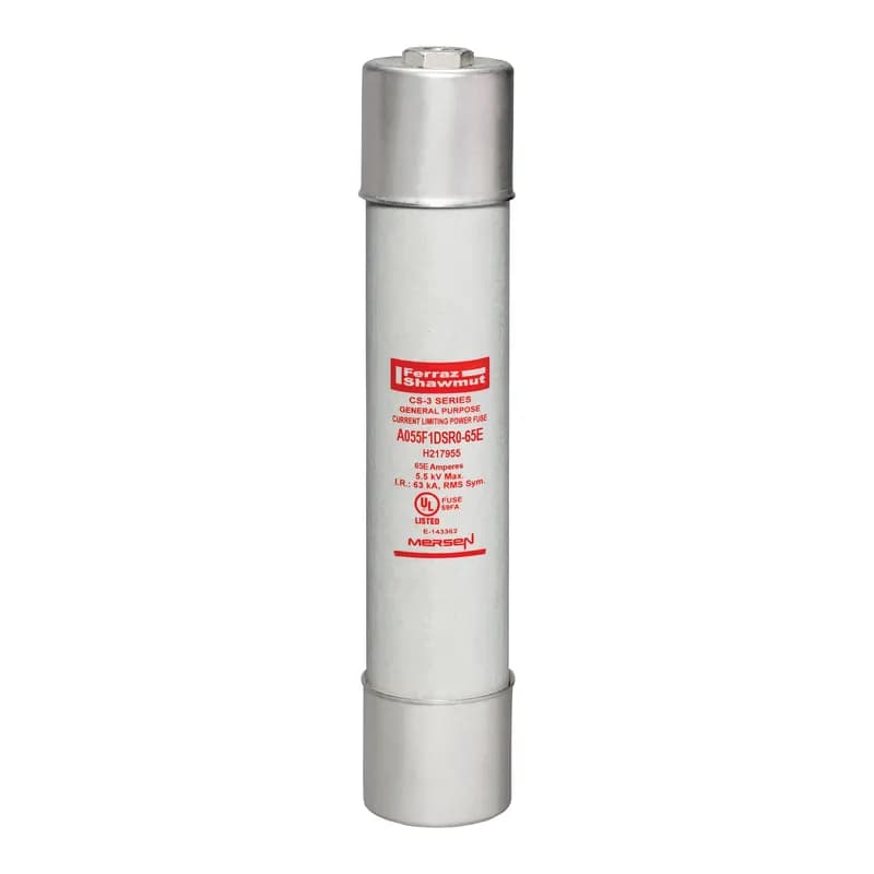Mersen A055F1DSR0-65E - MV E-Rated Fuse 5500VAC 65A Series: DSR0 Striker