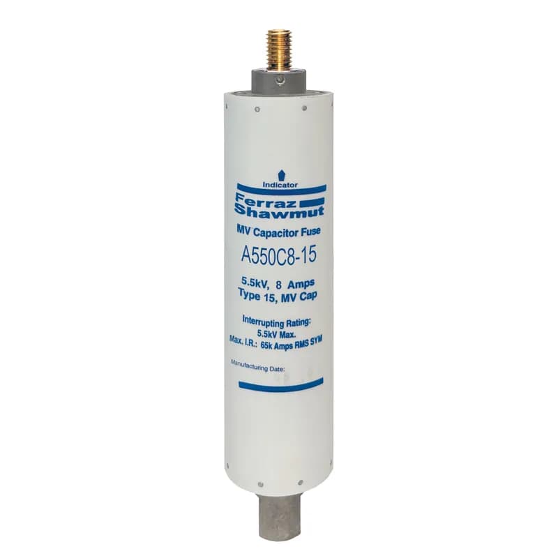 Medium Voltage Capacitor Fuse 5500VAC 8A Male To Female Stud Visual Indicator Amp-Trap®