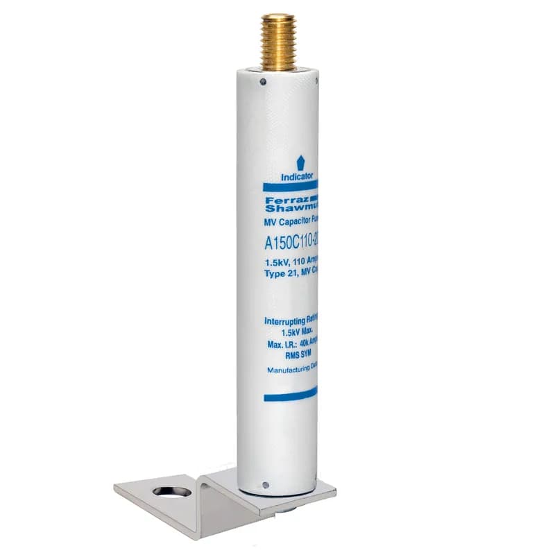 Medium Voltage Capacitor Fuse 1500VAC 110A Male Stud To Bracket Visual Indicator Amp-Trap®