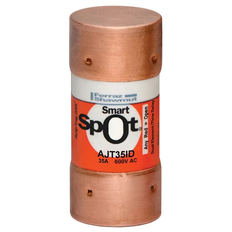 Mersen AJT35ID - Fuse AJT - Class J - Time-delay 600VAC 400VDC 35A Ferrule SmartSpot® Amp-Trap 2000®
