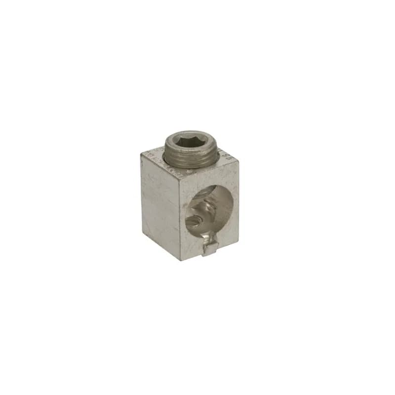 NSI Industries S300 - Aluminum Dual Rated Box Lugs 300 MCM-6 AWG Turn Prevent Lugs are made of 6061T-6 aluminum alloy. Electro-tin plated for low contact resistance. For use with copper or aluminum conductors. Design includes threaded mounting hole. Rated 600V (2000V max. per UL486B). UL 486A/B Listed. Temperature rating 90 degrees C.