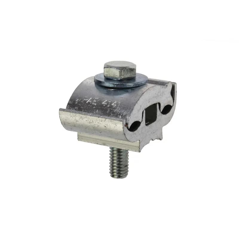 Extruded Parallel Groove Clamp for 4/0 STR to 2 SOL Extruded Parallel Groove Clamps are made of high-strength, heat-treated aluminum alloy. Galvanized steel hardware. Recommended for copper-to-aluminum applications. Supplied pre-filled with oxide inhibitor.