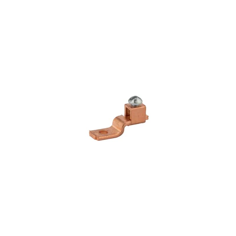 NSI Industries DE703 - Copper Solderless Lug 10-14 AWG Made of 99.98 pure electrolytic copper. Steel-plated screws to prevent rusting. 25 to 70 ampere size have slotted head screws. Larger sizes have hex head screws. Rated 600 volts max. UL 486 Listed. Temperature rating 90 degrees C.