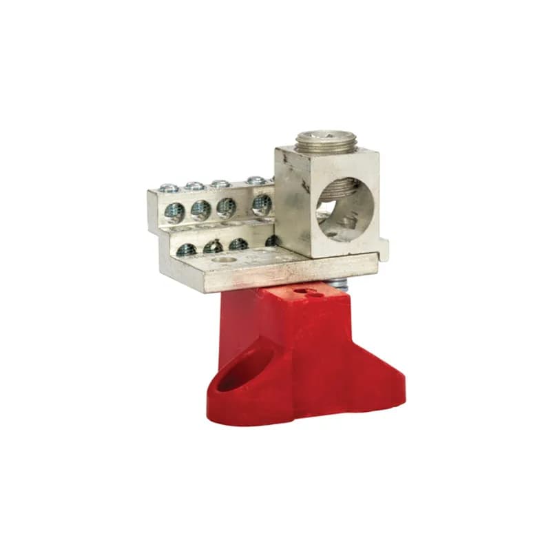 225A Stacked Neutral Bar, 4-14 AWG 12 Circuits & 350 MCM - 6 AWG Main Lug With Mtg Base