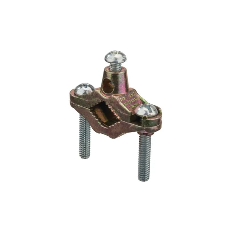 NSI Industries GZB-1 - The NSI GZB-1 Brass Plated Zinc Ground Clamp grips on conduit between 1/2" to 1" in diameter and makes running ground conductor easy. The brass plated die cast zinc clamp body and zinc-plated steel screws are made of corrosion resistant, high-quality metals that provide durable performance in a range of applications. Use this clamp to connect bare copper wiring for grounding in indoor environments. Stock products you can rely on—stock NSI.