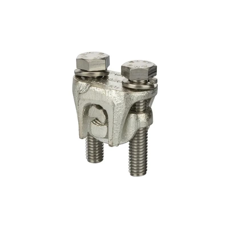 NSI Industries TCP4/0 - Two-Bolt Bronze Tap Connector 4/0 - 2/0 Str Two-bolt bronze plated tap connectors are made of high strength bronze for heavy duty connections. For use with copper, aluminum and steel conductors.