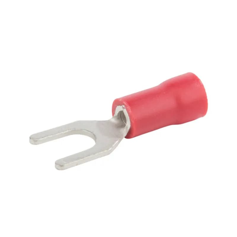 22-18 AWG Vinyl spade terminals are spade terminals made of insulating vinyl. They are designed to accommodate a stud size of 8.25 Count